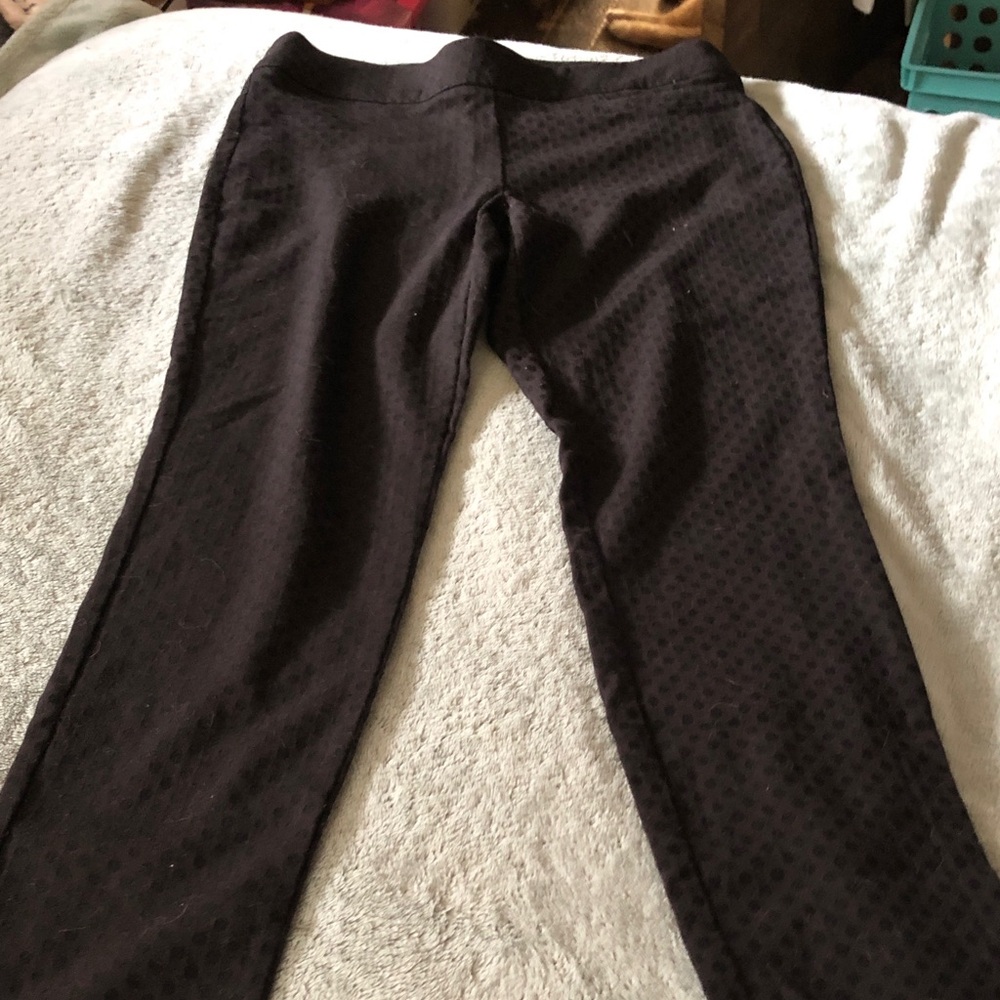 Women's Black Textured dress pants